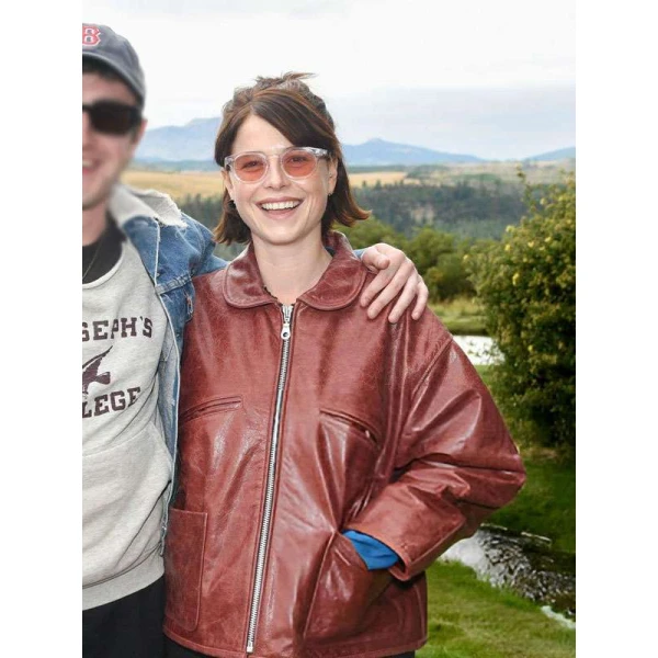 Jessie Buckley Hamnet Black Leather Jacket