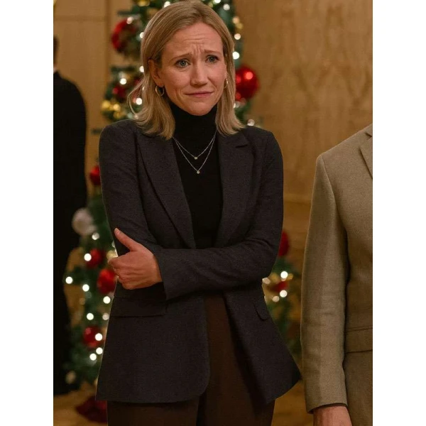 Jessy Schram A Suite Holiday Romance Grey Blazer