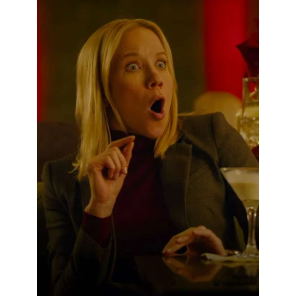 Jessy Schram A Suite Holiday Romance Grey Blazer