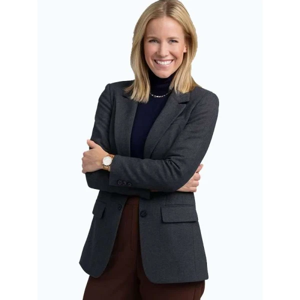Jessy Schram A Suite Holiday Romance Grey Blazer