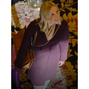 Jessy Schram A Suite Holiday Romance Maroon Wool Coat