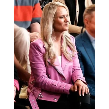 Jill McVicar Nelson On Brand with Jimmy Fallon Leather Jacket