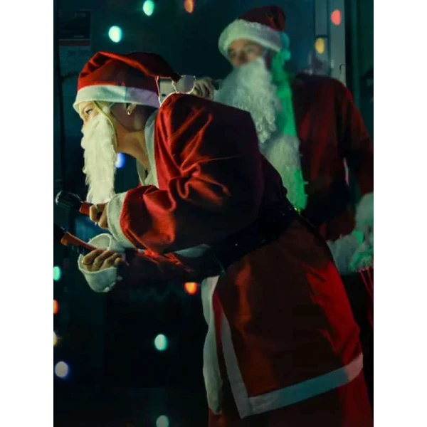 Jingle Bell Heist 2025 Olivia Holt Red Santa Coat
