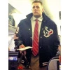 Button jj watt houston texans varsity jacket
