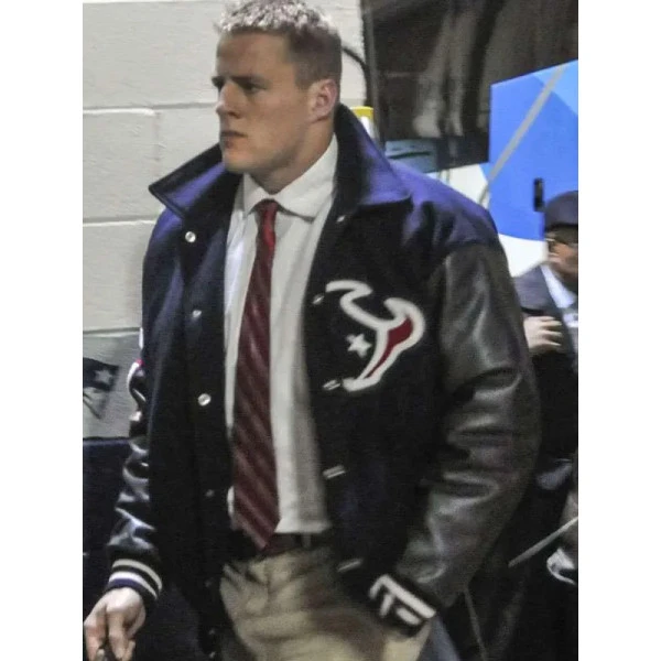 Button jj watt houston texans varsity jacket