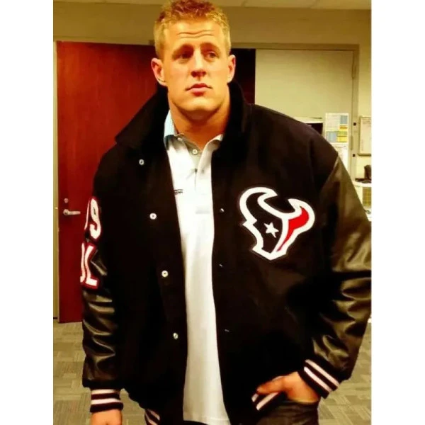 Button jj watt houston texans varsity jacket