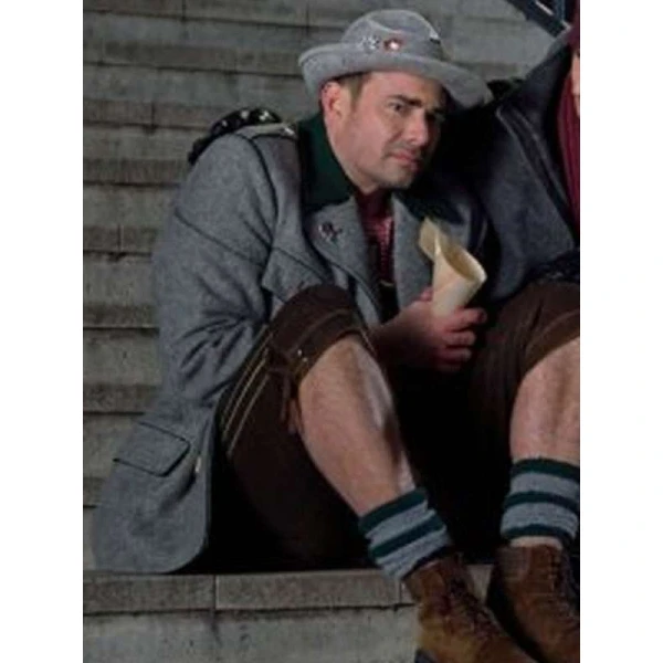 Jonathan Bennett A Keller Christmas Vacation Grey Wool Coat