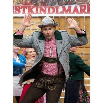 Jonathan Bennett A Keller Christmas Vacation Grey Wool Coat