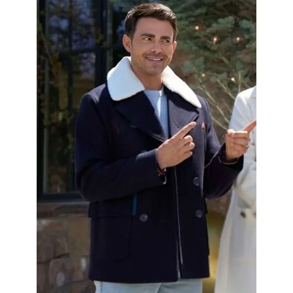 Jonathan Bennett Finding Mr. Christmas Blue Peacoat