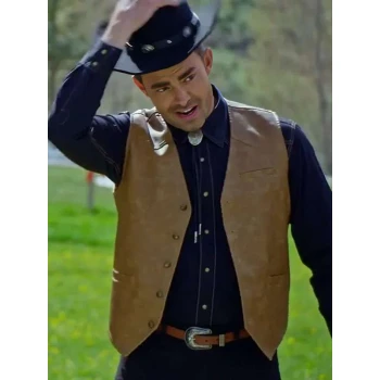Jonathan Bennett Finding Mr. Christmas S02 Leather Vest