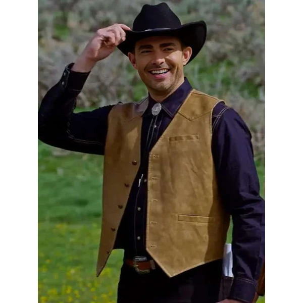 Jonathan Bennett Finding Mr. Christmas S02 Leather Vest