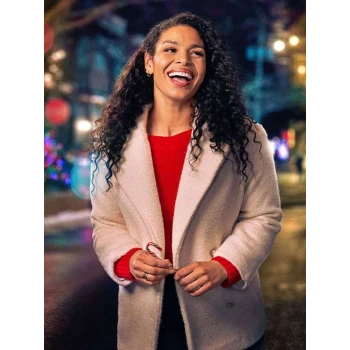 Jordin Sparks Merry Little Mistery White Sherpa Jacket