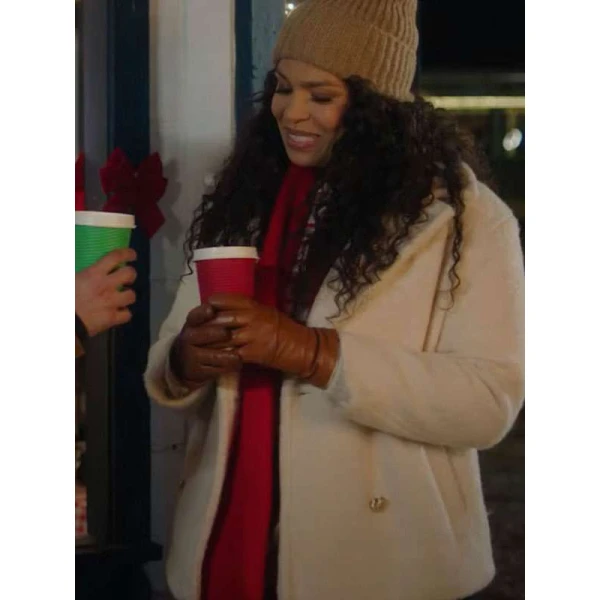 Jordin Sparks Merry Little Mistery White Sherpa Jacket