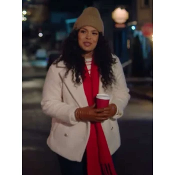 Jordin Sparks Merry Little Mistery White Sherpa Jacket