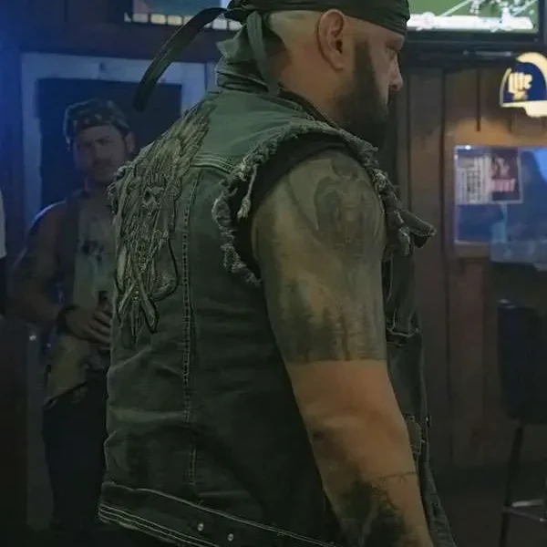 Josh Diogo Peacemaker stylish black Denim Vest Josh Diogo Peacemaker stylish black Denim Vest