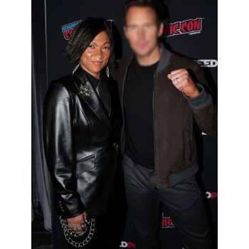 Kali Reis Comic Con 2025 Black Leather Blazer