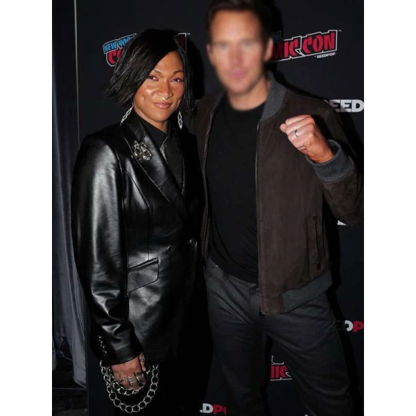 Kali Reis Comic Con 2025 Black Leather Blazer Kali Reis Comic Con 2025 Black Leather Blazer