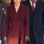 Kate Middleton Burgundy Wool Coat