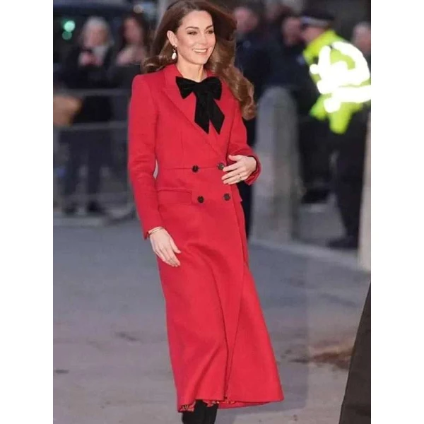 Kate Middleton Christmas Carol Service Red Coat