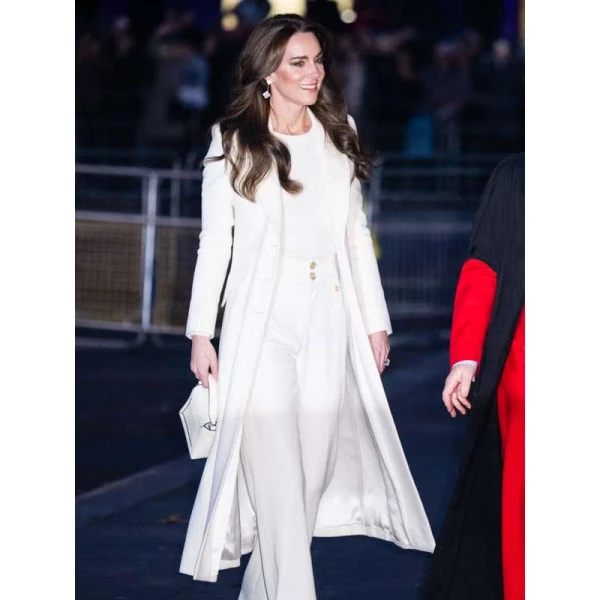 Kate Middleton Christmas Carol White Coat