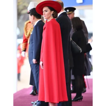 Kate Middleton Horse Guard Parade Red Bow Coat