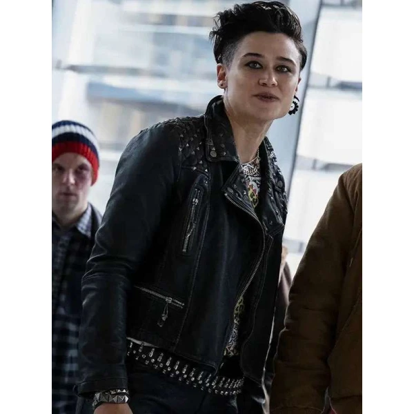 Katy O’Brian The Running Man Black Leather Jacket