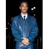 Keith Powers CFDA 2025 Blue Leather Jacket
