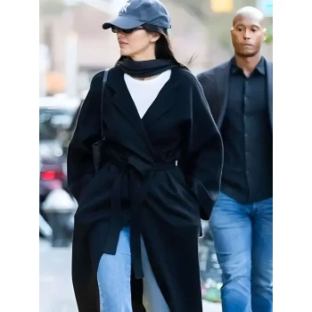 Kendall Jenner NYC SoHo Black Wool Coat