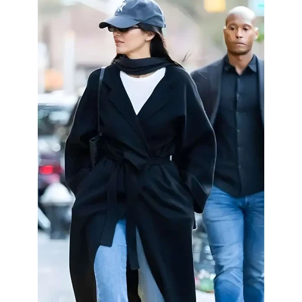 Kendall Jenner NYC SoHo Black Wool Coat