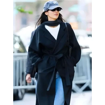 Kendall Jenner NYC SoHo Black Wool Coat