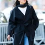 Kendall Jenner NYC SoHo Black Wool Coat