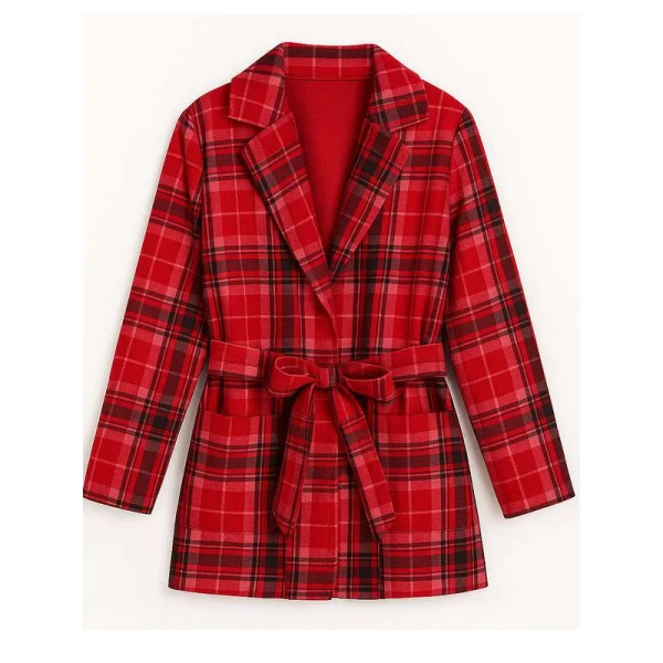 Kimberley Sustad Merry Christmas Ted Cooper Plaid Coat