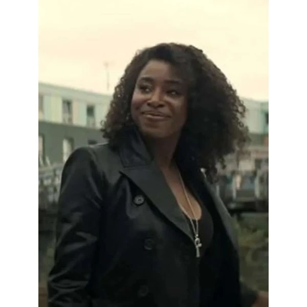 Kirby Howell-Baptiste The Sandman S02 Leather Coat