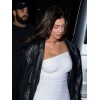 Kylie Jenner Los Angeles 2024 Black Leather Coat