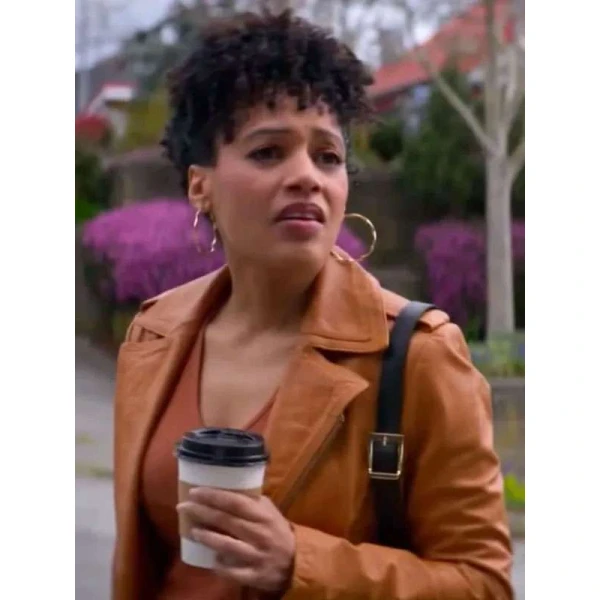 Laila Jackson Murder in a Small Town S02 Brown Leather Jacket