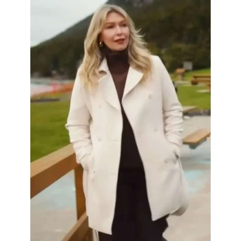 Lauren Vandenbrook Hudson and Rex White Wool Coat