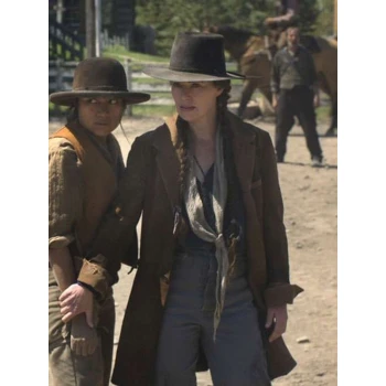 Lena Headey The Abandons Brown Coat