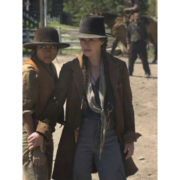 Lena Headey The Abandons Brown Coat