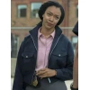Lena Silver Boston Blue Bomber Jacket