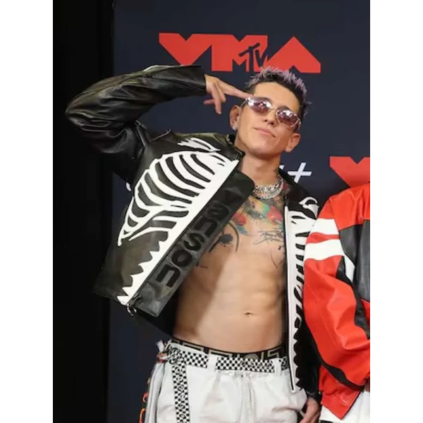 Lenny Tavárez MTV Awards Skeleton Leather Jacket