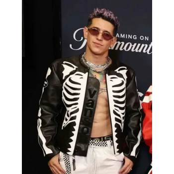 Lenny Tavárez MTV Awards Skeleton Leather Jacket