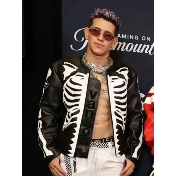 Lenny Tavárez MTV Awards Skeleton Leather Jacket