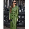 LFW 2025 Olivia Munn Green Leather Coat