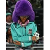 Womens Blue Leather Jacket Lil Mama WNBA Style