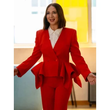 Loot S03 Maya Rudolph Red Peplum Blazer