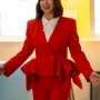 Loot S03 Maya Rudolph Red Peplum Blazer