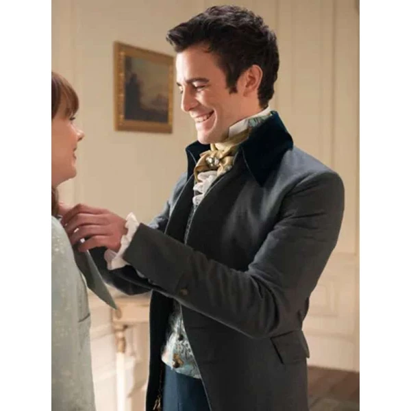 Luke Thompson Bridgerton S03 Grey Trench Coat