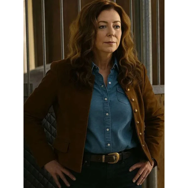 Margaret Devereaux Tulsa King Brown Suede Jacket