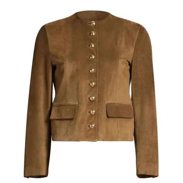 Margaret Devereaux Tulsa King Brown Suede Jacket