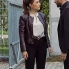 NCIS Tony and Ziva Martine Aranow Maroon Leather Jacket